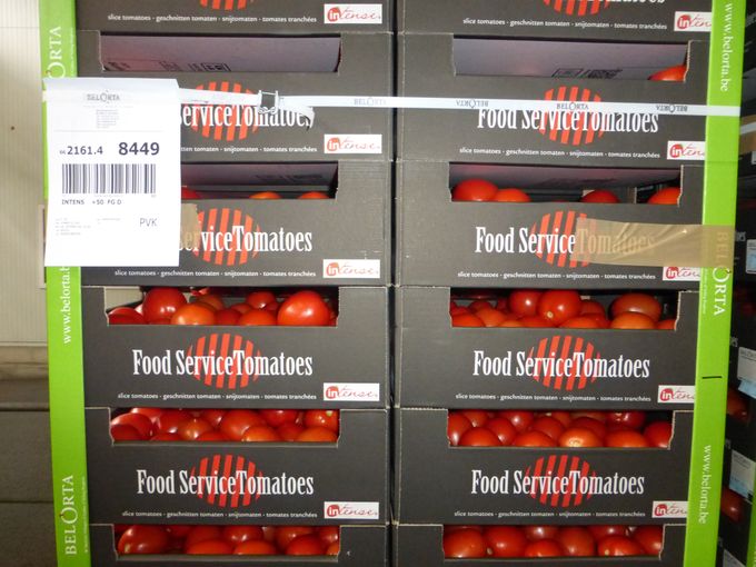 Tomaten speciaal voor de horeca.
Gezien op de veiling in Mechelen. 