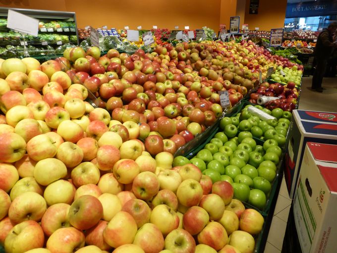 De appelen worden vooral onverpakt verkocht. Dit geeft veel meer een marktgevoel. Ook de kwaliteit was van een hoog niveau.