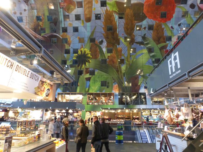 Algemeen beeld van de prachtige markt in Rotterdam.